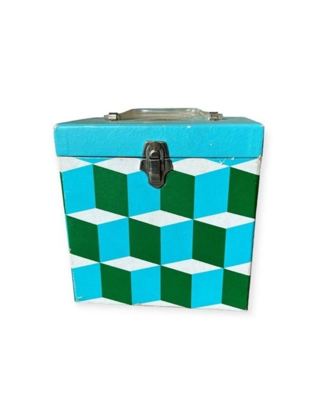 Platter-Pak Groovy Mod LP Vinyl Vintage Record Box 3D Abstract Blue Green